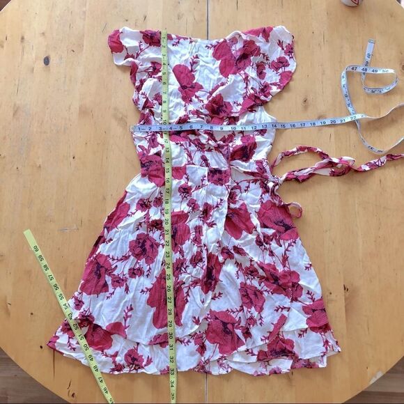 Free People French Quarter Floral Wrap Mini Dress Suze Small - Picture 9 of 12